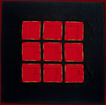 Golden Squares Red, Gold and Black Silk Quilt ~ Registry #91018